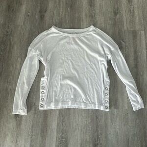 White ribbed chaser long sleeve